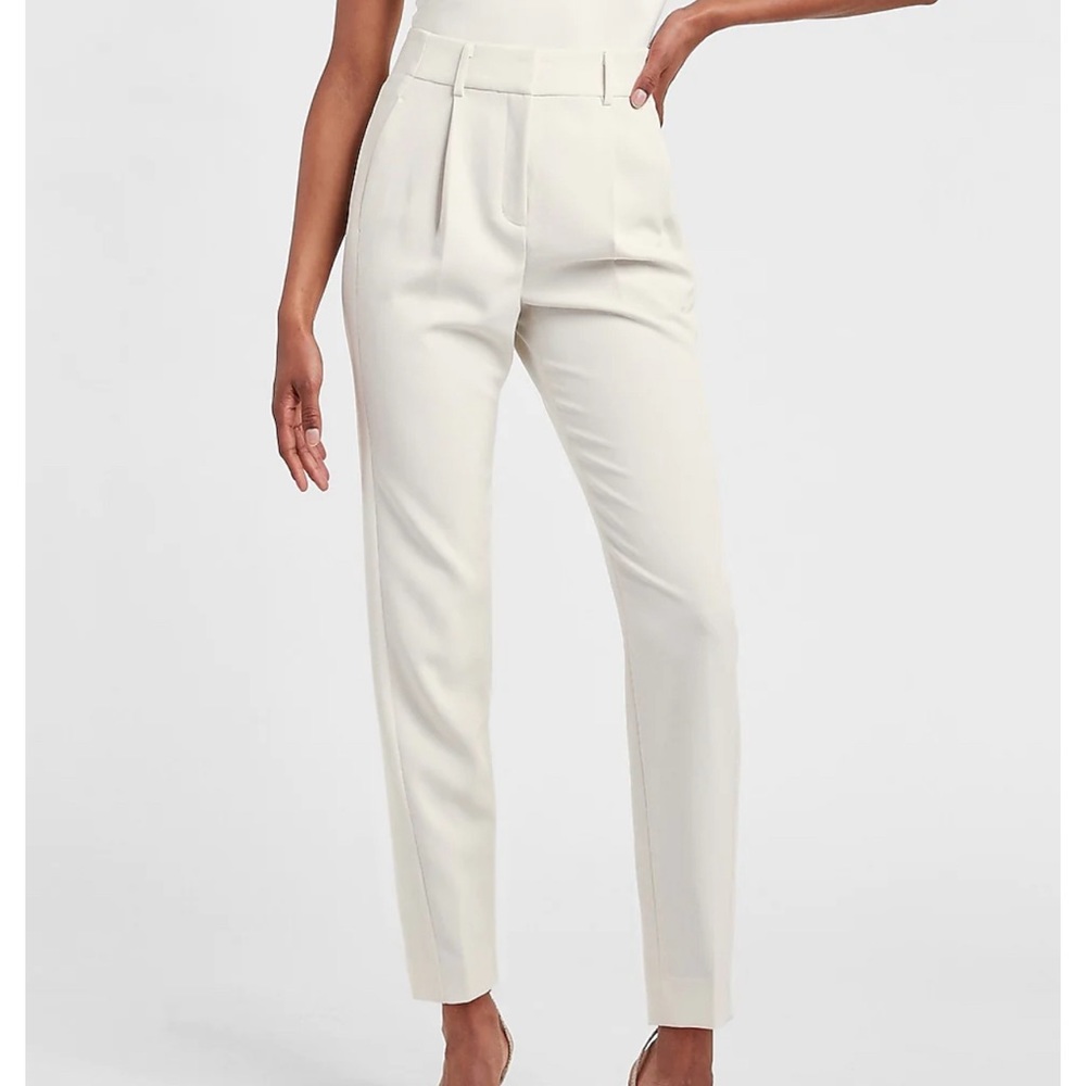 Never worn! Express high waisted pleated ankle dress pant